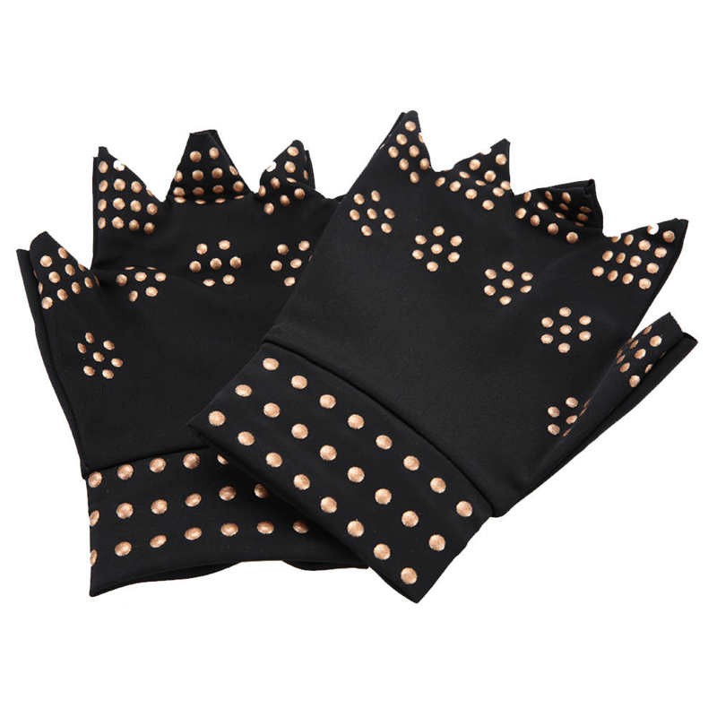 Compression Arthritis Gloves Wrist Support Joint Pain Relief Hand Brace Therapy Wristband Winter Warmer Half-finger Gloves 1Pair