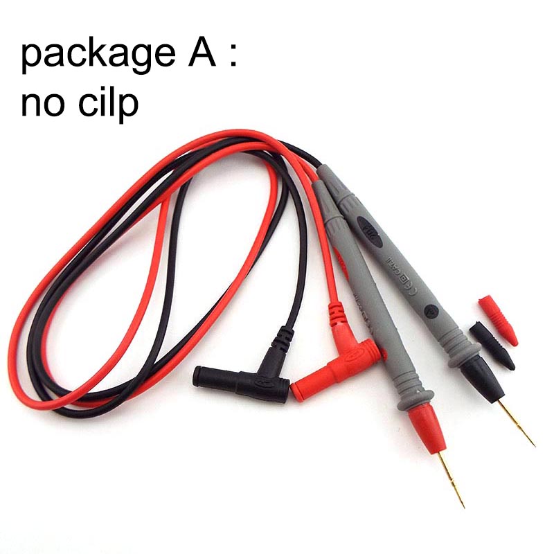 1000v/20a multimeter testledninger sonder multimeter tynd spids nål kabelpen til digital multimeter tester voltmeter universal: Pakke en no clip