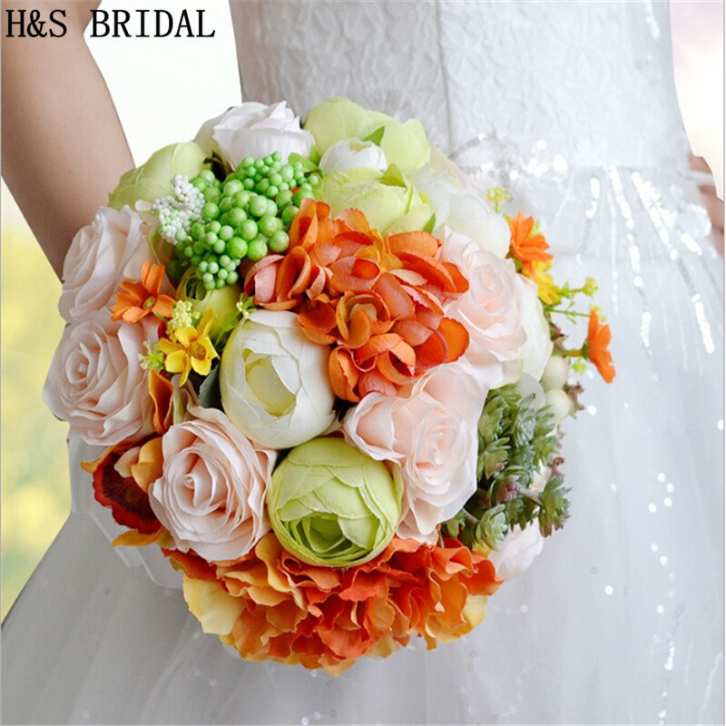 Magical Colorful Beautiful Bridal Bridesmaid Flower wedding bouquet artificial flower rose bridal bouquets