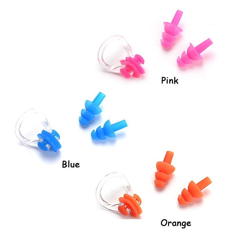 Speelgoed Sport Zwemmen Essentiële Tool Zachte Siliconen Zwemmen Nose Clips + 2 Oordoppen Oordoppen Gear Zwembad Accessoires Water Sport