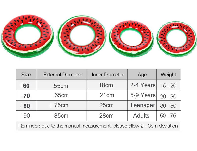 inflatable Swim Ring float adult child colorful Swimming ring watermelon tswimming ring
