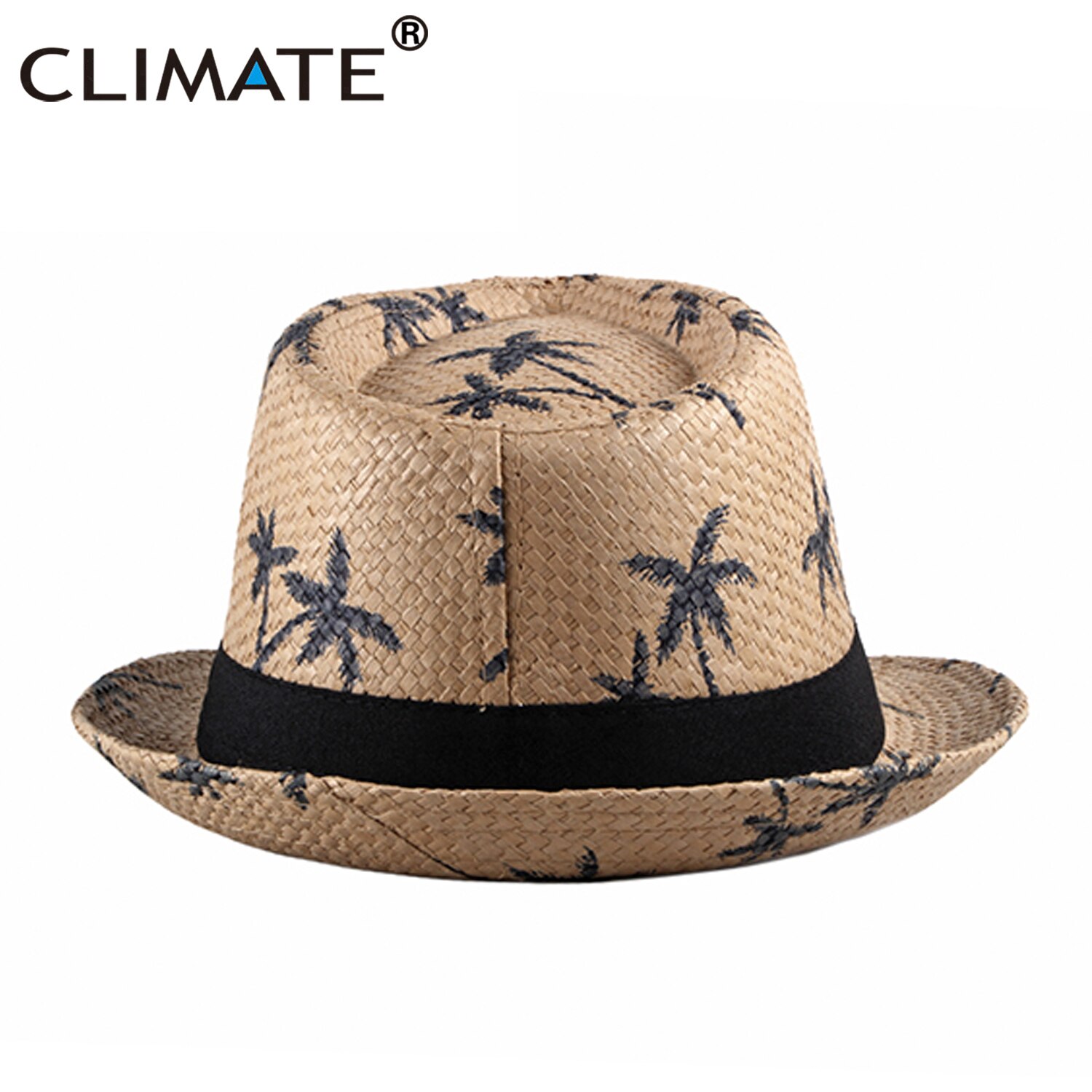 CLIMATE Cool Straw Hat Seaside Beach Cool Coconut Hat Vacation Trip Fedora Panama Straw Hat Paper Retro Fedora Hat Cap
