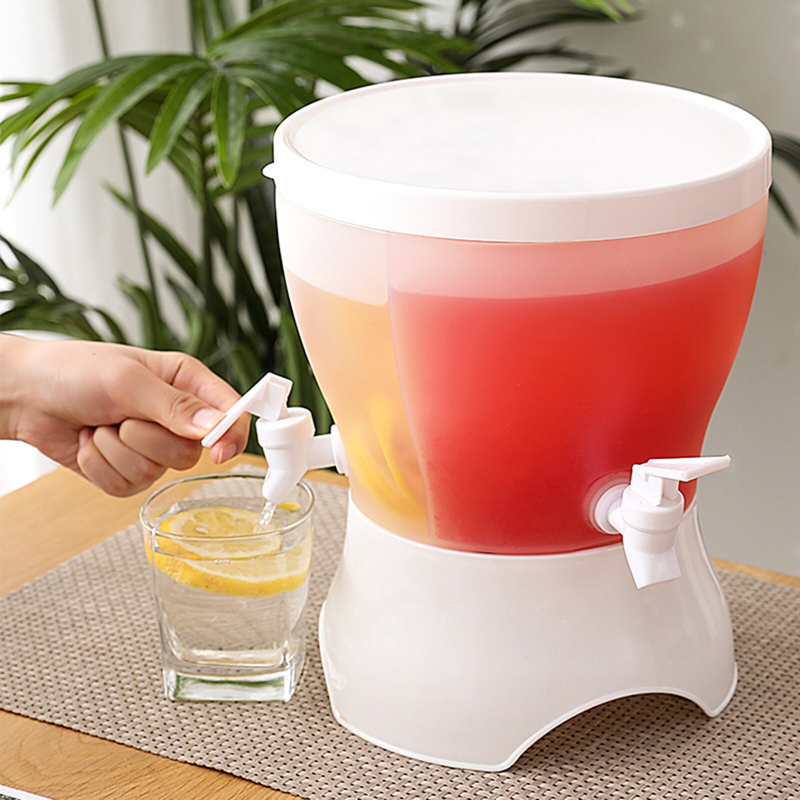 Cold Kettle With Tap For Fridge Large Capacity Rotating Beverage Dispenser With Three-Grid Milk Juice Water Dispensers For