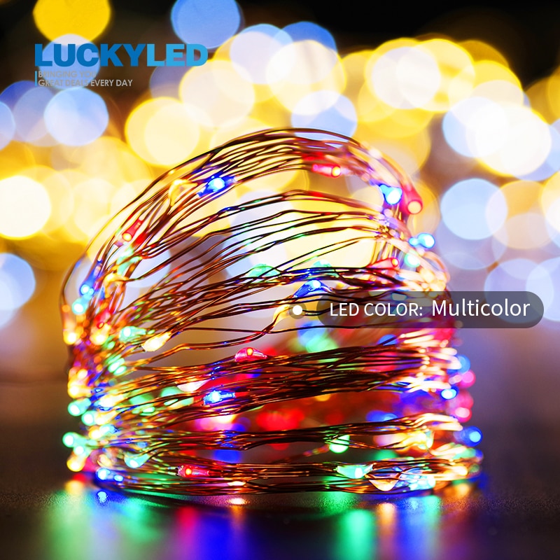 Led Outdoor String Fairy Light Waterproof AC85-265v 30M Silver Wire Light Party Wedding Decoration Led string light with EU Plug