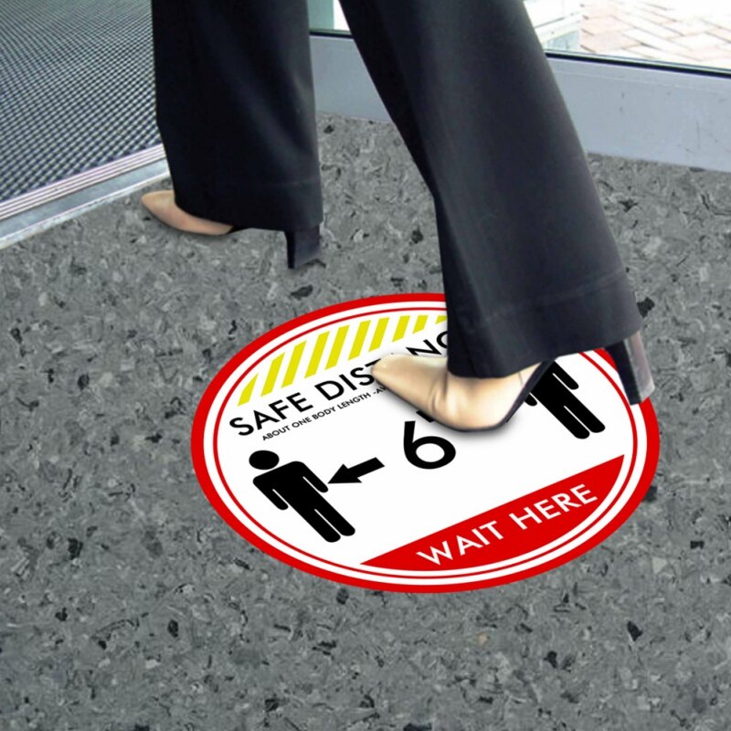 1/5/10pcs Public Area Social Distancing Floor Stickers Indoor Ground Sticker Safety Floor Sign Decal Sticker For Crowd Control