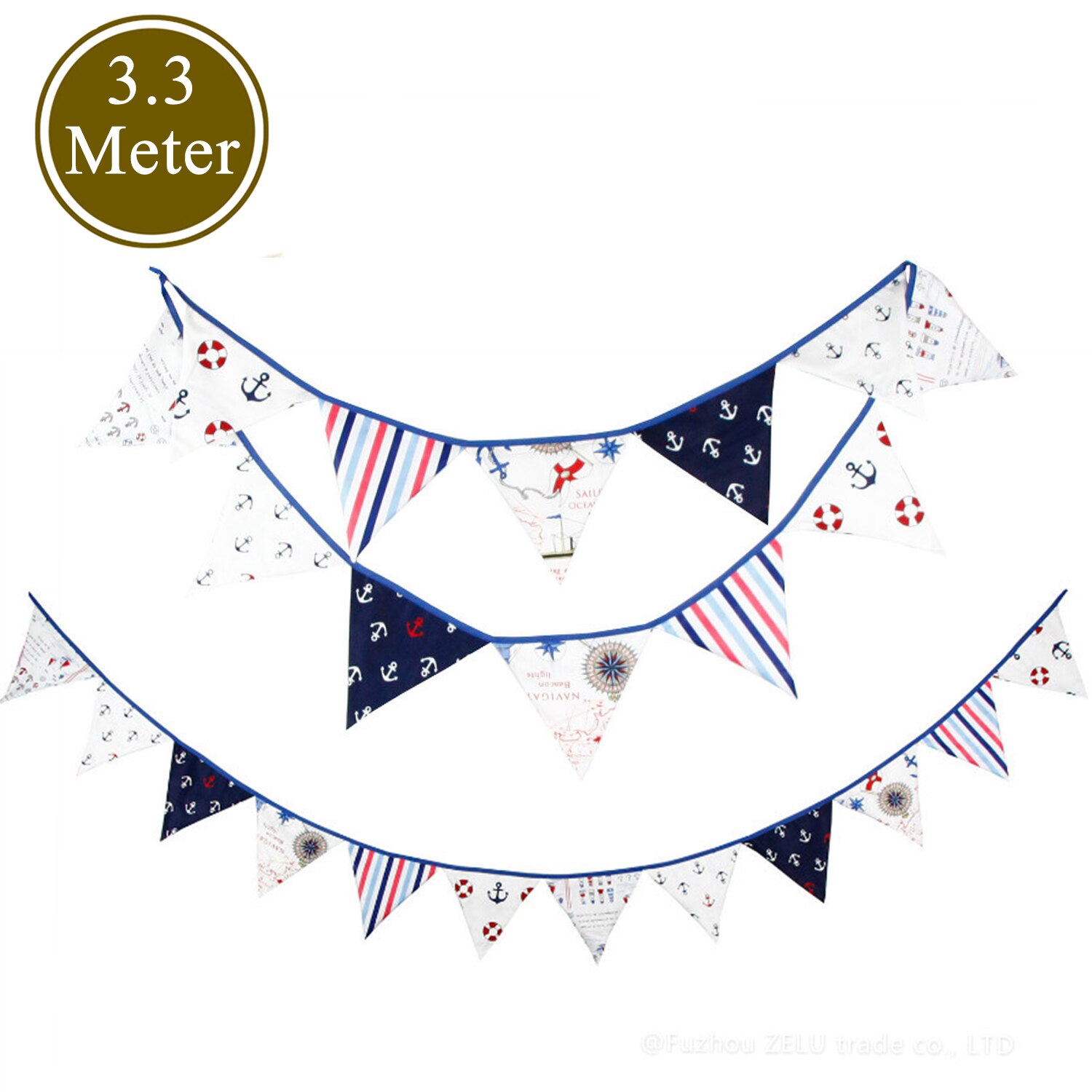 Amawill nautisk tema fest dekorationer børn fødselsdag anker vimpel bomuld banner baby shower drenge fødselsdagsfest forsyninger 8d