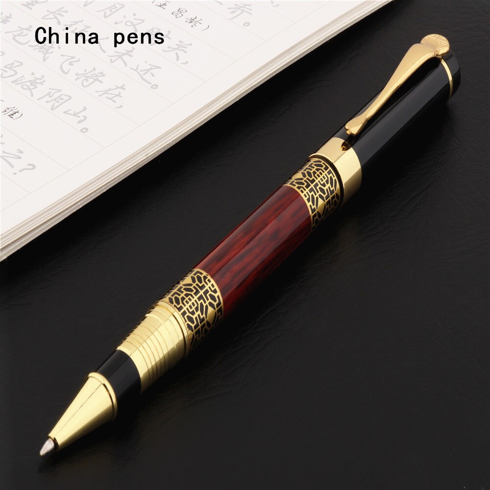 Luxury ink pen 530 Golden carving Mahogany Business office School student office Supplies Rollerball Pen