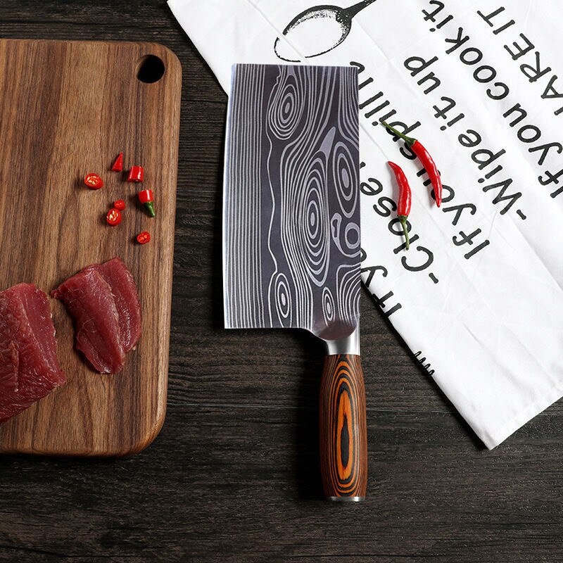 Traditional Handmade Forged Kitchen Knives High-grade Handmade Forged Blade Carbon Steel Wooden Handle Meat Slicer Knives