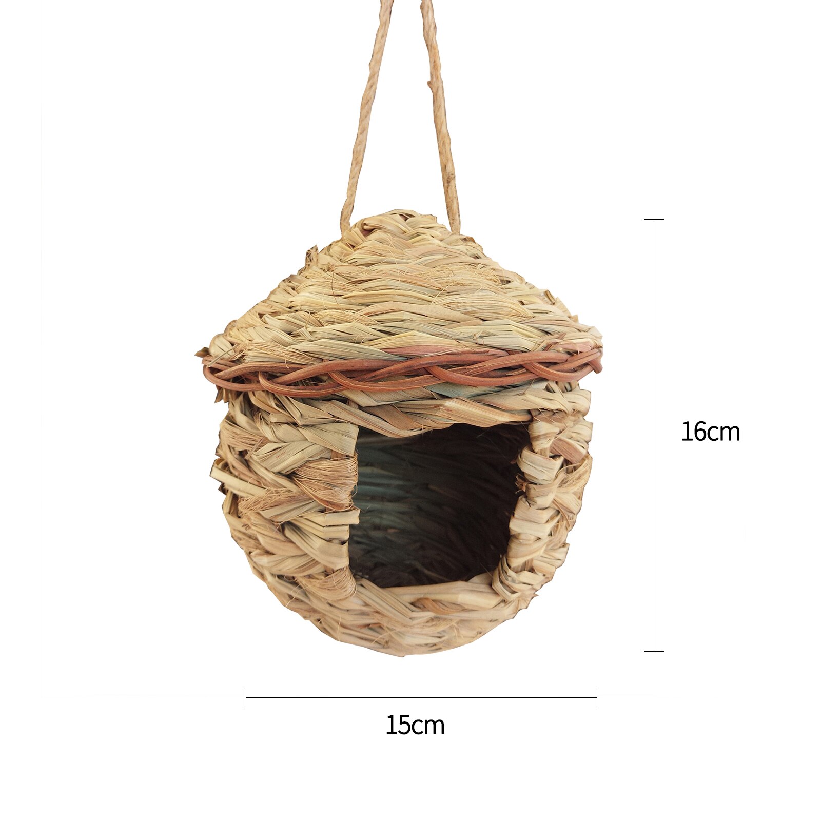 Naturalna trawa ptasie gniazdo koliber Birdhouse na zewnątrz wisząca trawa ręcznie tkane ptasie gniazdo ptasia chata na dekoracja obejścia