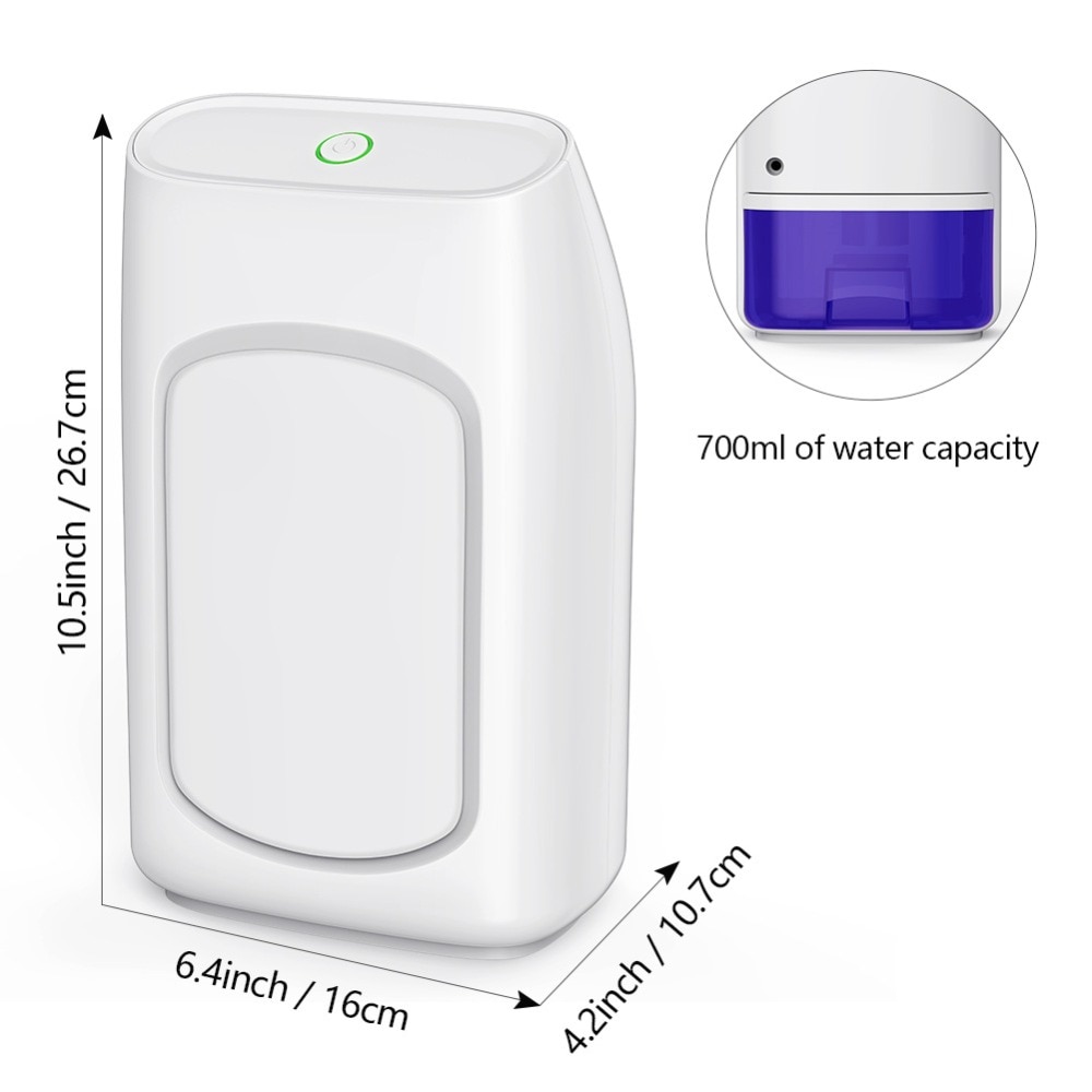 Electric Smart Dehumidifier Dry Air Moisture Remover Auto Shut-off 700ml Mini Air Dryer Electric Drying Machine