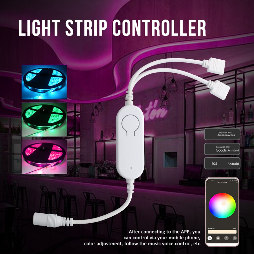 Smart Life Lamp Dimmer WiFi LED Strip Light RGB Controller DC5-12V Music Remote Controller for Alexa Google