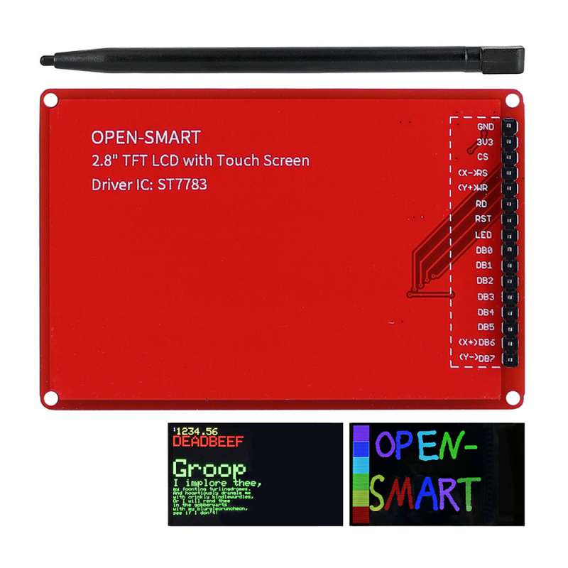 RCmall 5Pcs 2.8 &quot;Zoll TFT LCD Display Schild Modul Resistive Touchscreen mit Touch Pen Kompatibel für Arduino OPEN-SMART