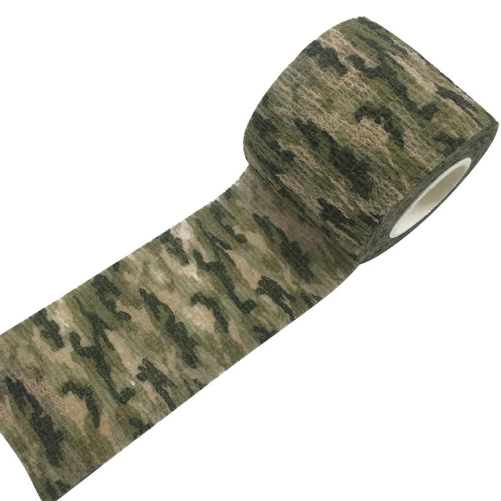 Army Camo Camouflage Elastic Tape Durable Disposable Waterproof Nonwoven Wrist Wound Bandage Sports Support Tatoo Grip Wrap: Silver