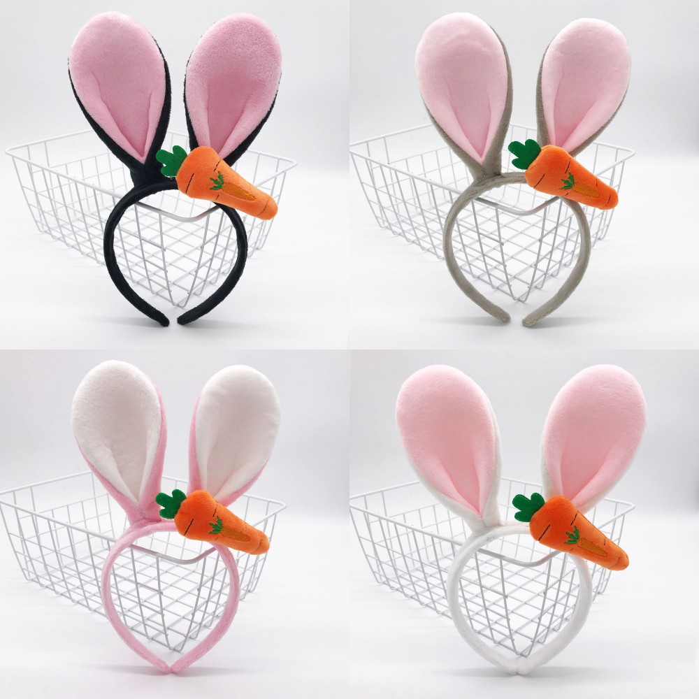 Diadema con Orejas de conejo de Pascua, aro para el pelo con Orejas de conejo de peluche, decoraciones para , diademas para adultos de Pascua, suministros para de Cosplay para niñas