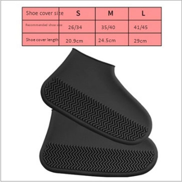 Silicone Rain Boots Cover Waterproof Cotton Pad Non-Slip Wear-Resistant Outdoor Pocket Shoe Cover