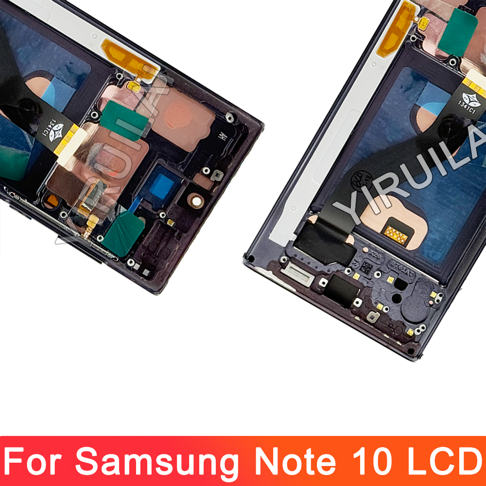 100%  testskærme til samsung note 10 med ramme lcd-skærm 6.15 " note 10 sm-n970f n970a n970f/ ds  n970n lcd tft-skærmdele