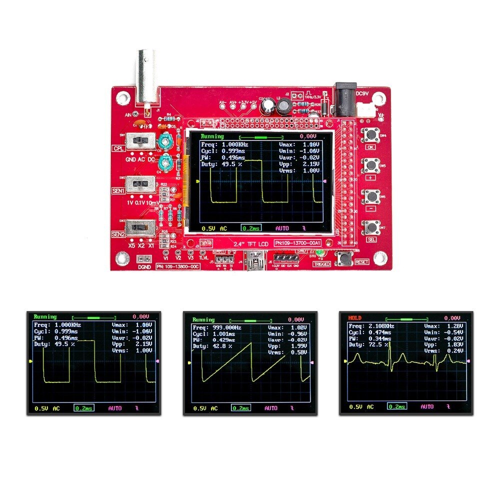 DSO138 Digital Oscilloscope 2.4"TFT Handheld Pocket-Size Digital Oscilloscope Kit Parts for Oscilloscope Electronic Learning