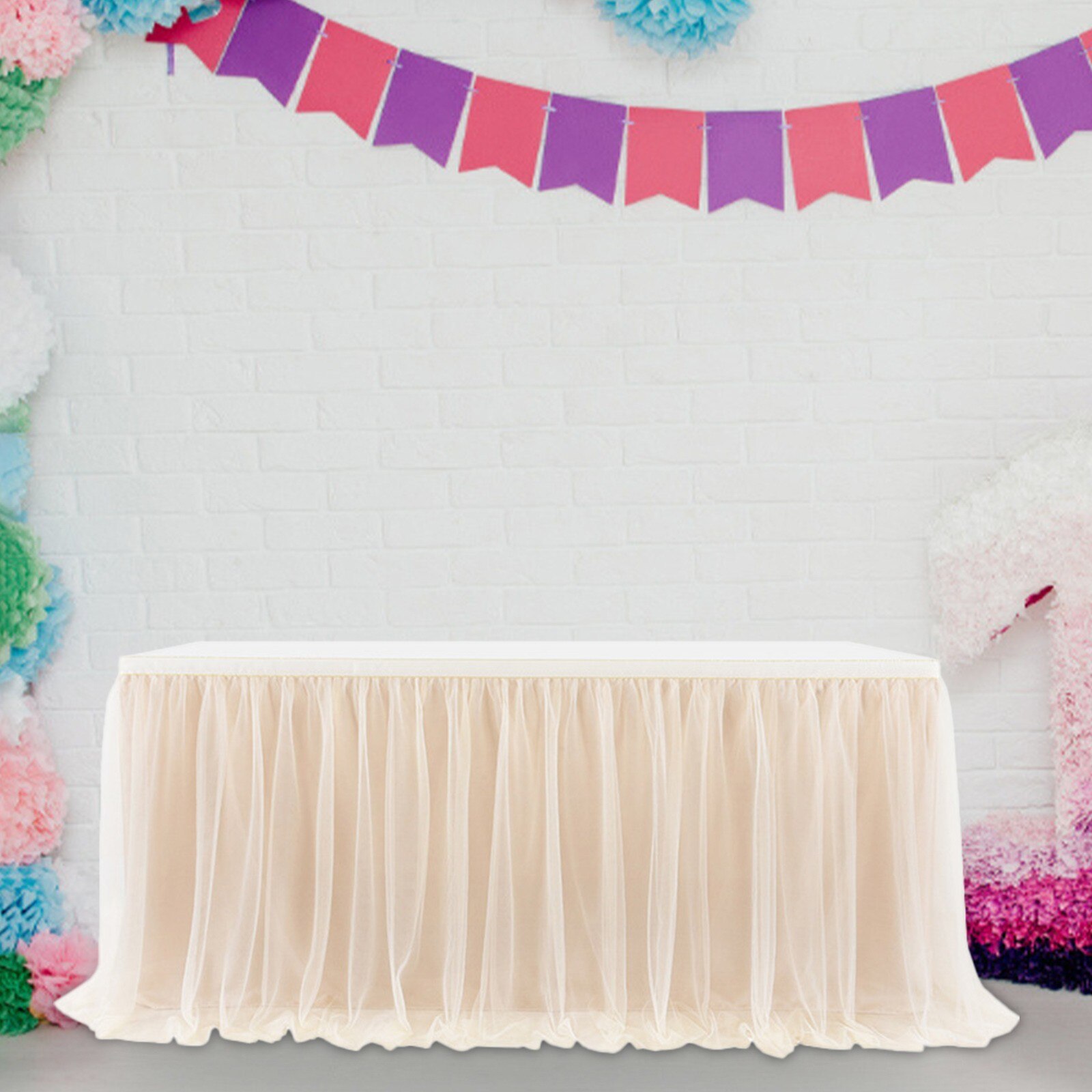 Tovaglia gonna da tavolo in Tulle per la festa nuziale decorazione domestica stoviglie fai da te gonne Tutu matrimonio festa di compleanno tessili per la casa