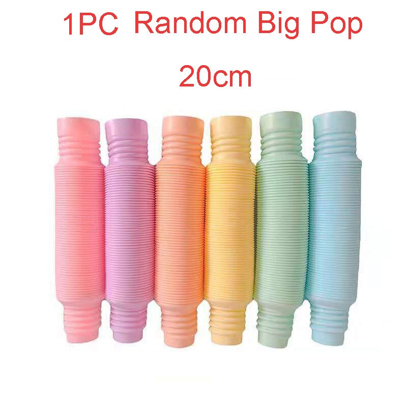 5 pezzi di plastica colorata Pop Tube Coil creativo magico giocattolo cerchio giocattoli divertenti sviluppo precoce educativo giocattolo pieghevole: 1pc big pop 20cm