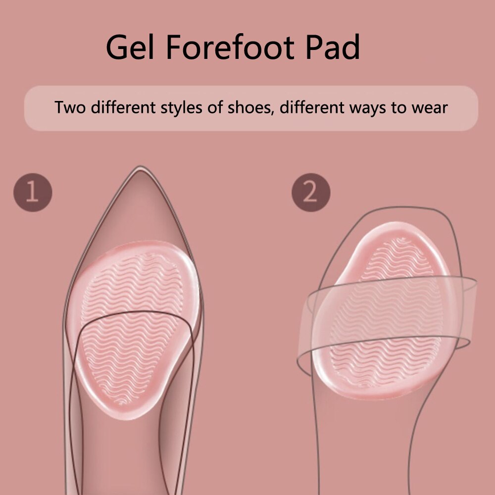 Anti-slip Silicone Pads for Women High Heels Sandals Gel Forefoot Insoles for Women Shoes Fascitis Plantar Anti-Pain Shoe Pads