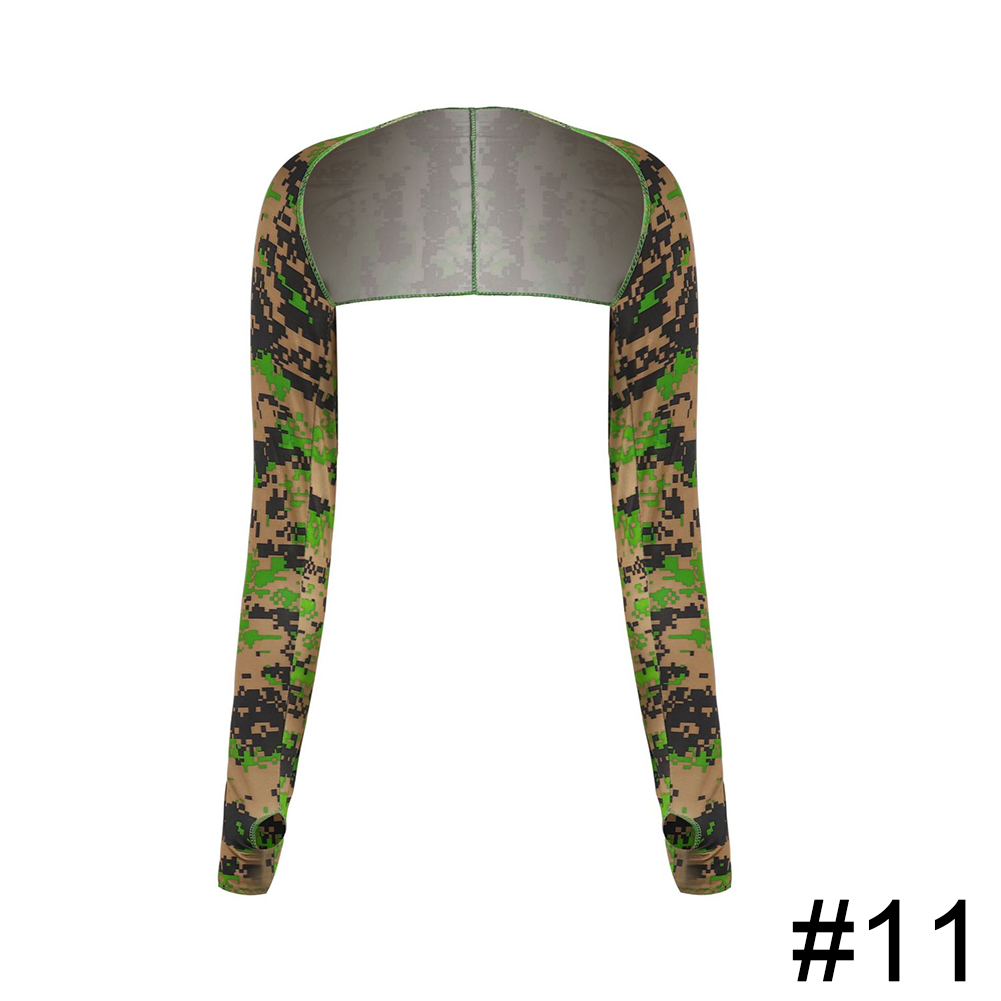 Unisex Shawl Cuff Gloves Golf Shawl Sleeves Ice Silk Sunscreen Sleeves Summer UV Protection Clothing for Outdoor Activity: Camouflage Green