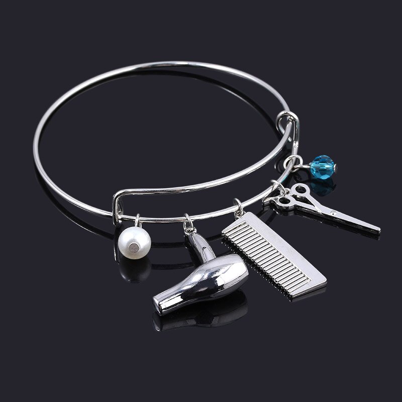 Steampunk Friseur Haar Stylist Schmuck Schere Kamm Armbänder Armreif für männer und frauen