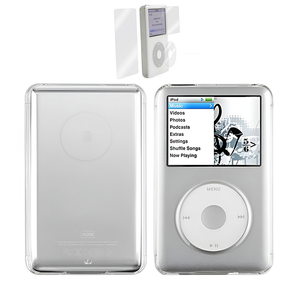 Clear Hard PC Case Cover for Apple iPod Classic 6th 7th 80GB 120GB Thin 160GB with Protective Film(10.5mm Thickness: Default Title