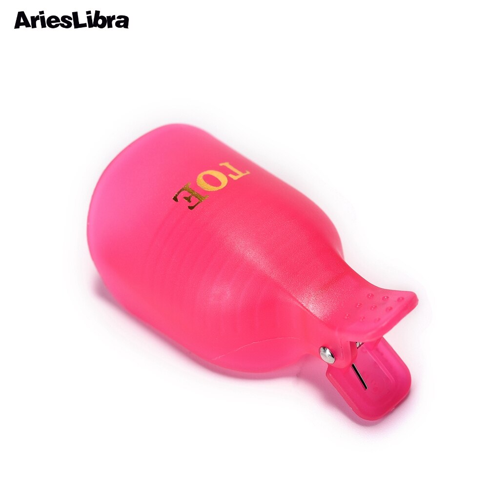 Arieslibra uv gel polish remover 5 stk pink plastik fod tå suge af cap klip genanvendeligt wrap værktøj nail art remover renseværktøj