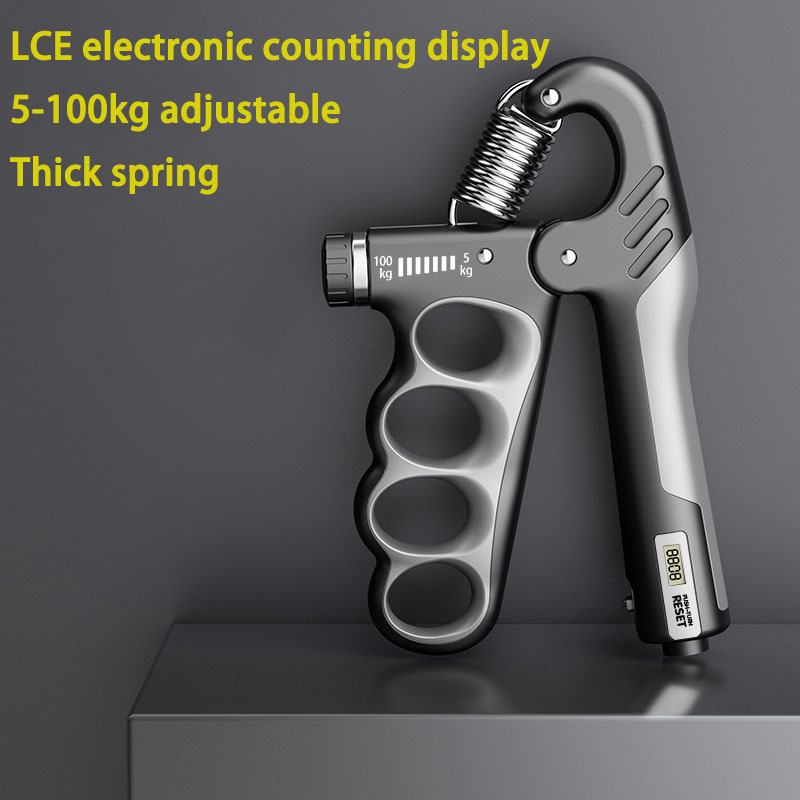 Grip dynamometer male arm strength training electronic counting five-finger exerciser 100kg fitness mechanical record: green