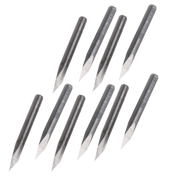 10x Carbide Staal 15 Graden 0.1mm CNC Router Driehoekige Piramide Graveren Bits