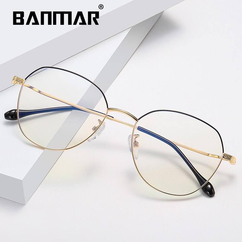 BANMAR-lunettes Anti lumière bleue, lunettes à blocage rondes, en alliage de Protection contre ordinateur, pour femmes et hommes rétro, monture