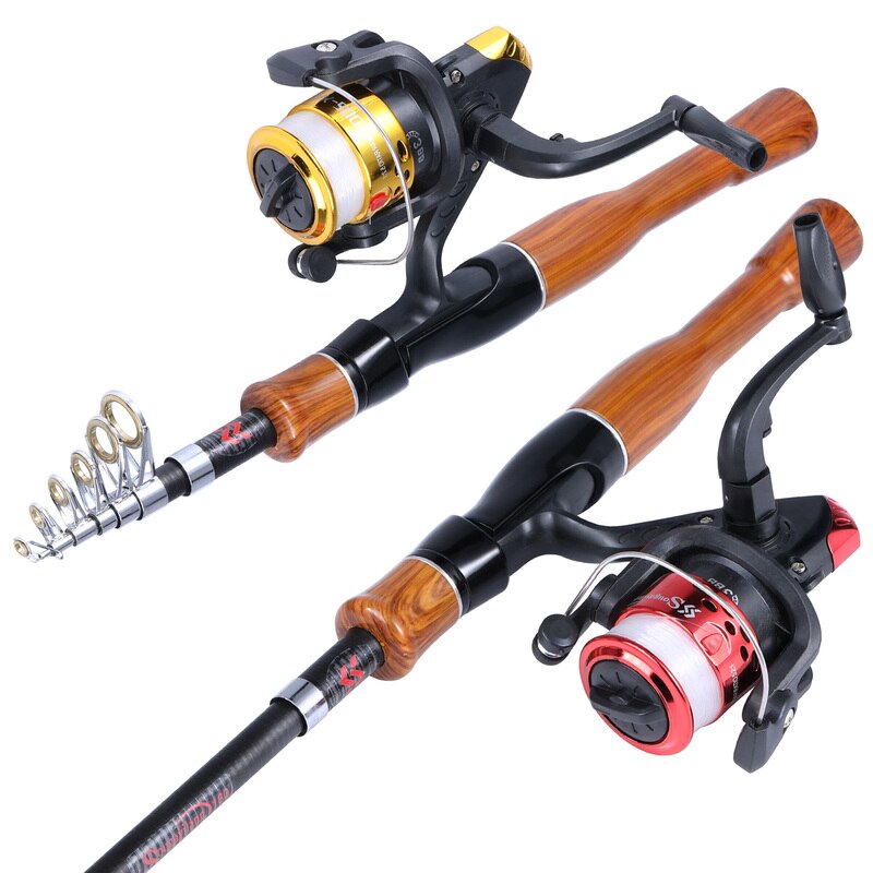 Sougayilang spinning fiske combo 1.6m kolfiber spinnspö och 5.2:1 höghastighets spinning fiskerullar fiske kit pesca