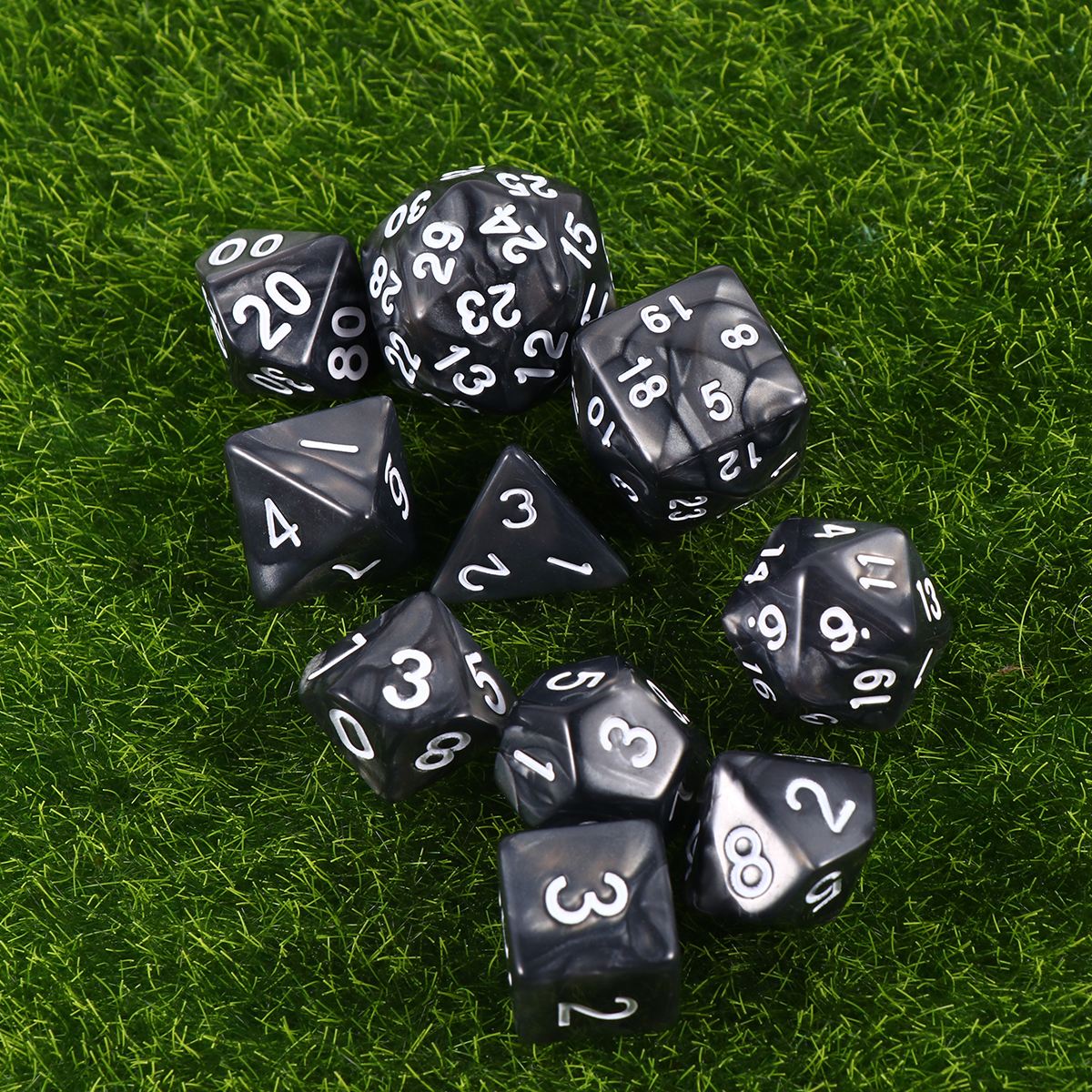 1 Set/10 Pcs Acrylic Polyhedron Dices Numbers Dice Multi-Faceted Entertainment Dice For Home Bar Table Board Games