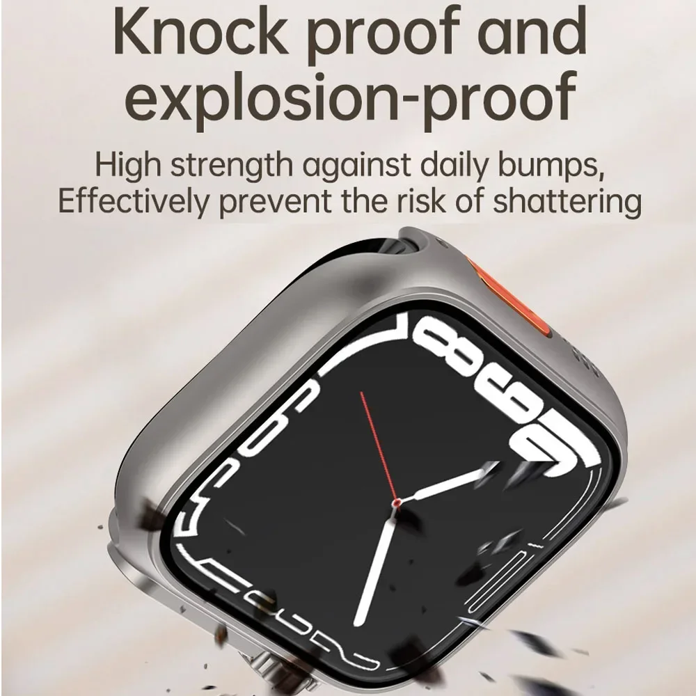 Screen Protector Cover voor Apple Watch 44mm 45mm 46mm 42mm Harde PC Voor Achter Bumper Case voor Iwatch 10 9 8 7 6 Veranderen Naar Ultra