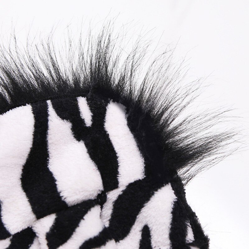 Pet Dog Halloween Cosplay Costumes Funny Autumn And Winter Black And White Zebra Image Four Leg Flannel Changing Clothes