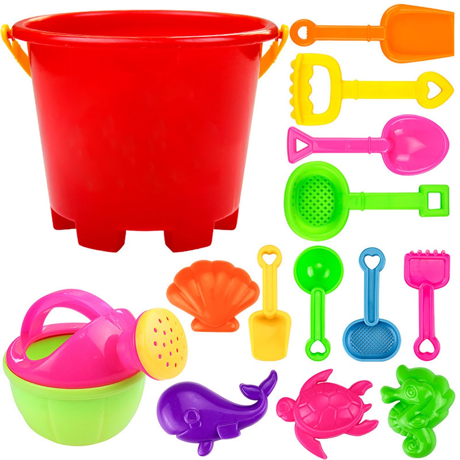 Juego de Herramientas de playa para niños, Juegos de Arena, Cubo de juguetes, pala, diversión, playa, agua, , compañero interactivo familiar, 14 Uds.