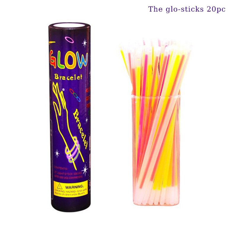 4m Leucht Girlanden Fluoreszierende Geburtstag Papier Banner glühen Party Liefert Nacht Party Foto Requisiten Glücklich Geburtstag Party Dekor: 20Stck Stöcke
