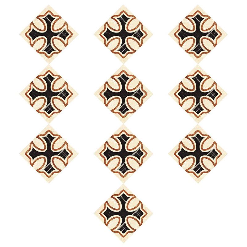 10 Uds. Suelo azulejo Diagonal pared pegatina Vintage patrón cocina cartel resistente al desgaste arte murales accesorios decorativos