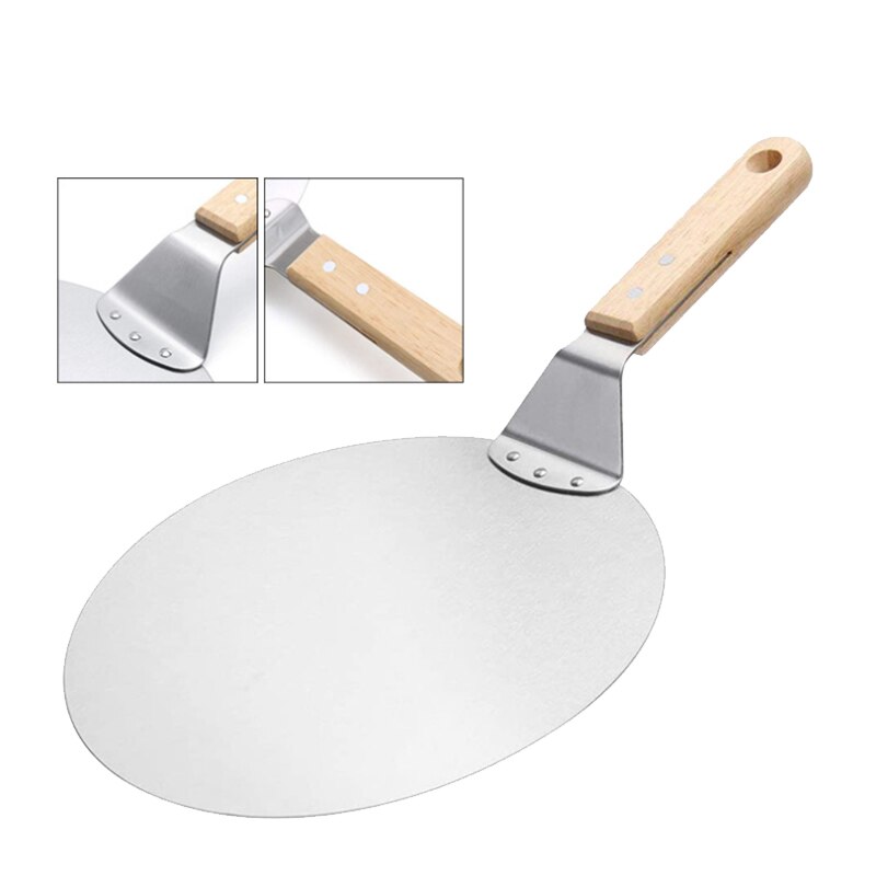 Pizza Tool Three-Piece Pizza Cutter, Pizza Crust, Pizza Shovel 3-In-1 Wooden Handle One-Stop Tool