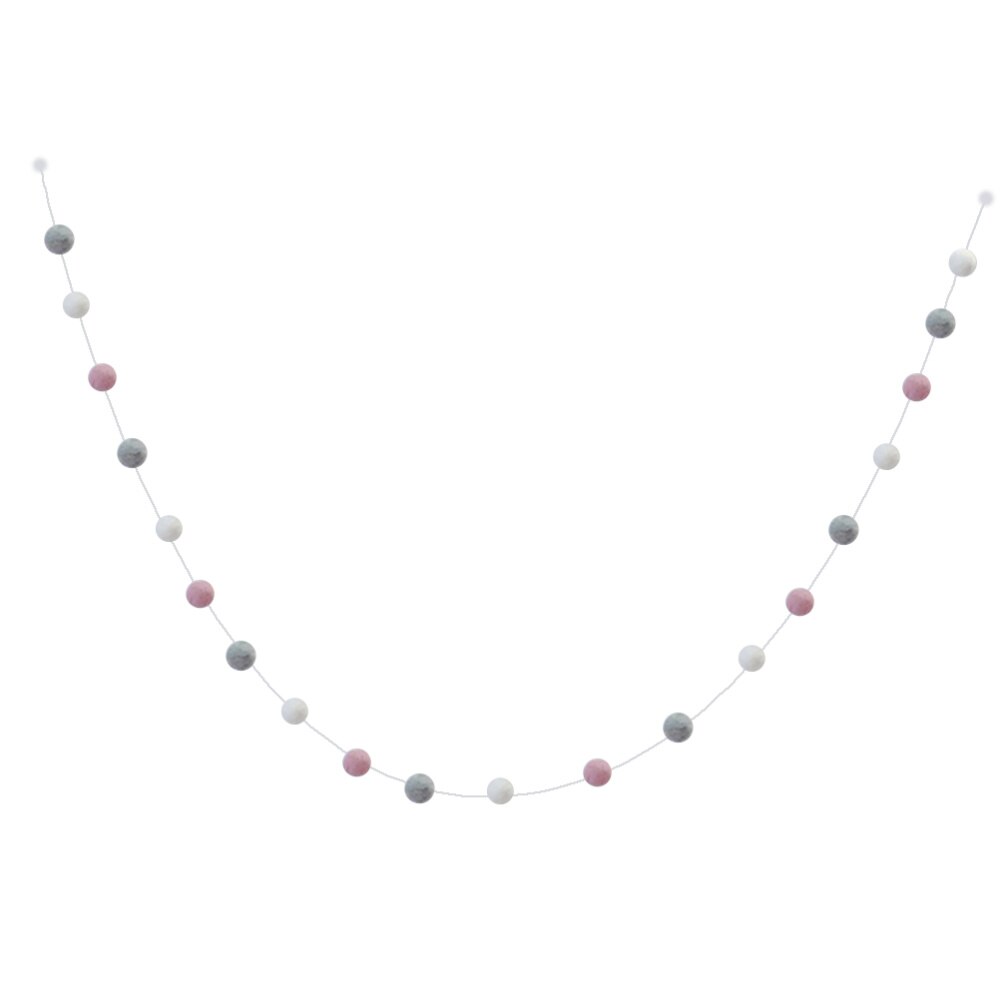 Corde di ghirlande di Pom Pom in feltro di lana 2M 30 palle per decorazioni da appendere a parete per feste di compleanno in telecamera da letto: assortito colore