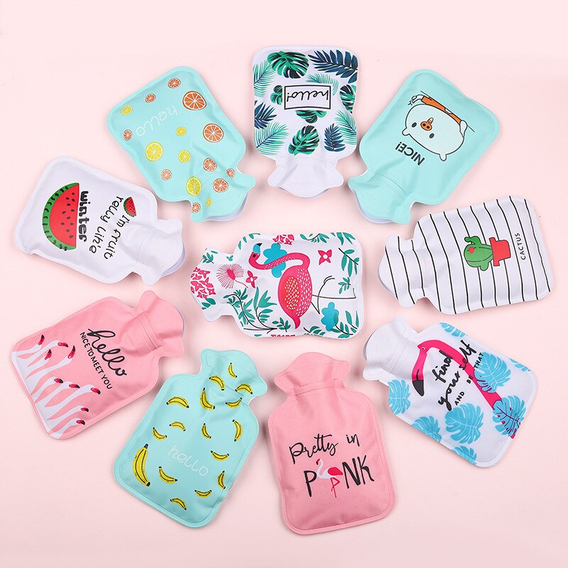 Winter Warm Warmte Herbruikbare Handwarmer Stress Pijnbestrijding Therapie Warm Of Koeler Water Fles Zak Met Gebreide Soft Cozy cover: Random