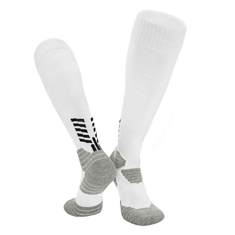 Calcetines largos de fútbol para niños y adultos, medias antideslizantes de entrenamiento para adolescentes, 3 par/lote: White 3 Pairs / Adults (EU 38-44)