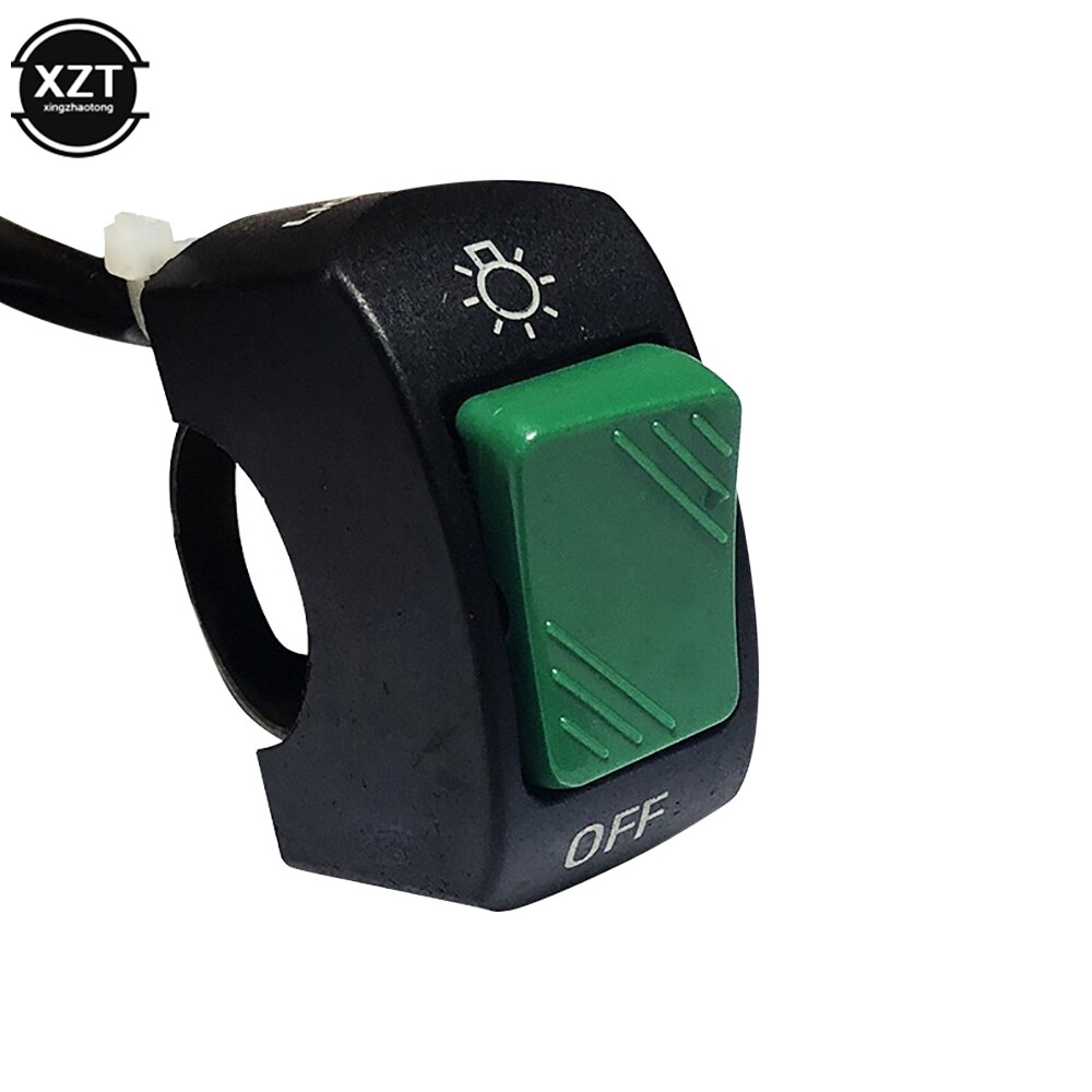 12V Knop Connector Stuur Aan/Uit Schakelaar Motorfiets Drukknop Voor Atv Elektronische Fiets Scooter Motor: green