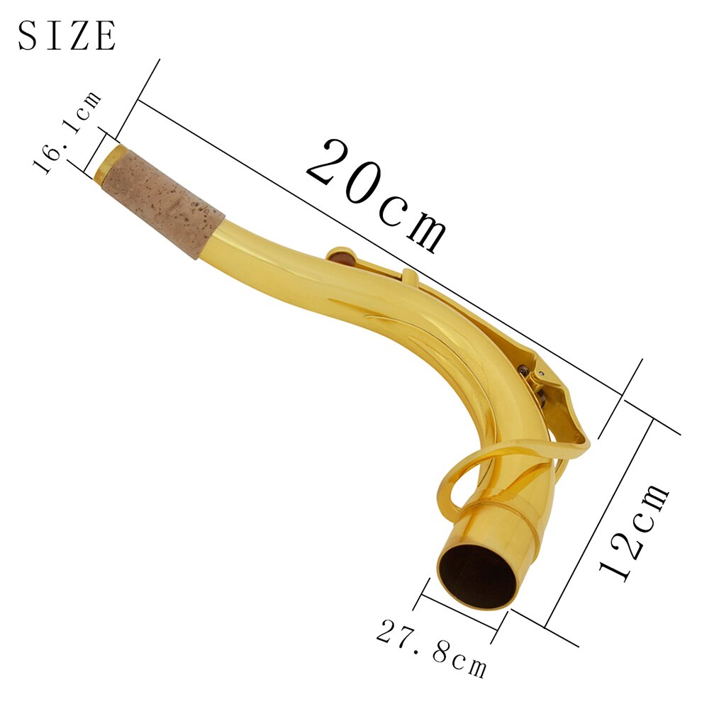 Messing tenorsaxofon sax bøjningshals 27.8mm saxofon tilbehør dele guld