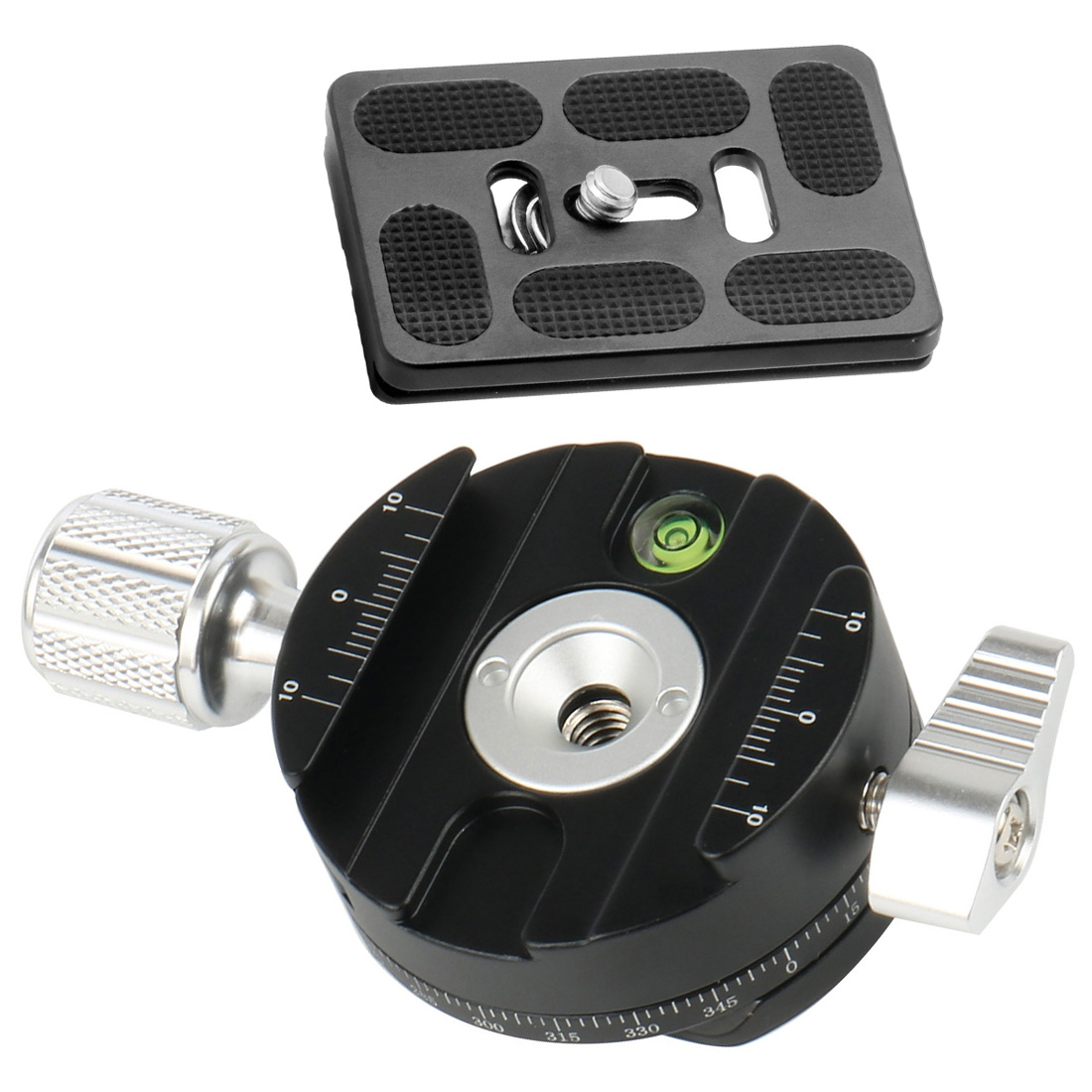 Mini Camera Clamp DSLR Quick Release Clamp Tripod Plate Mount Clip Panoramic Rotating Clamp for Arce Adapter Tripod: Clamp with Plate