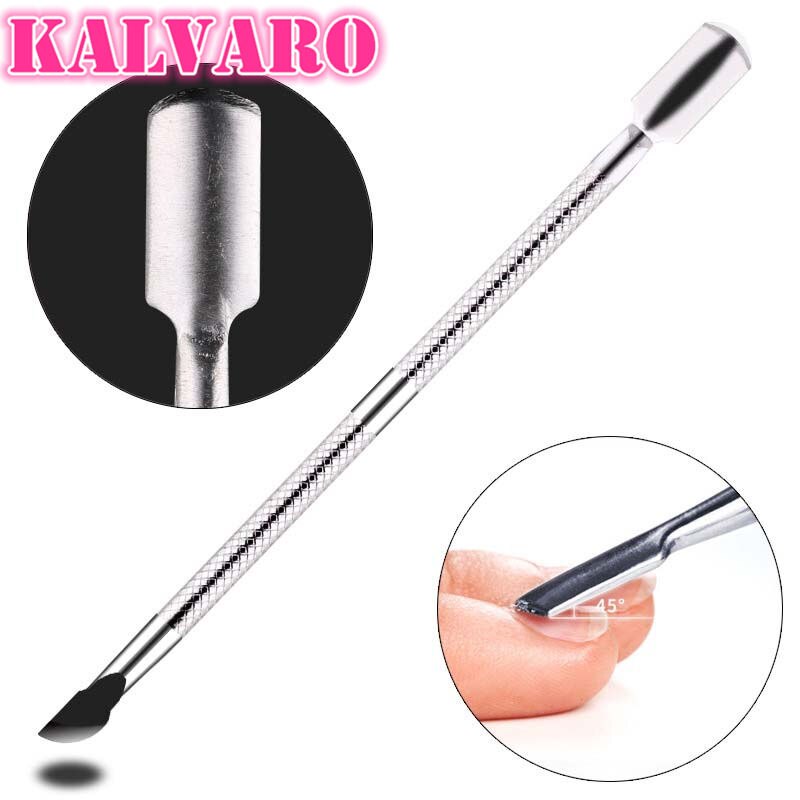 1 Pcs Nail Art Gereedschap Dual-Ended Rvs Cuticle Pusher Spoon Remover Nail/Voetverzorging Cleaner Manicure nail Art Pedicure