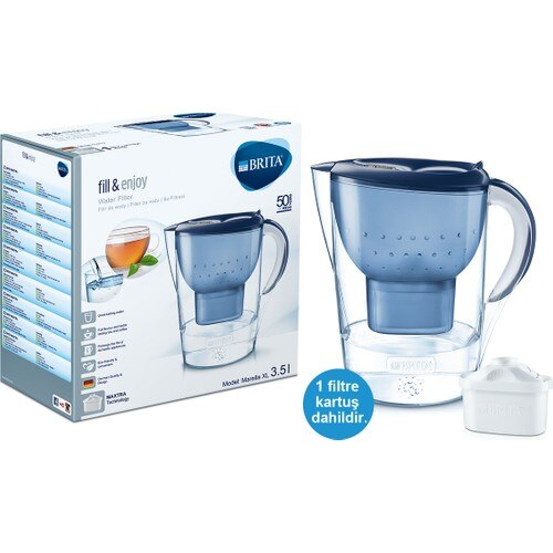 Brita Pitcher Marella Xl 3.5 L Blue Clean Water Healthy Hygiene Practical Easy To Use