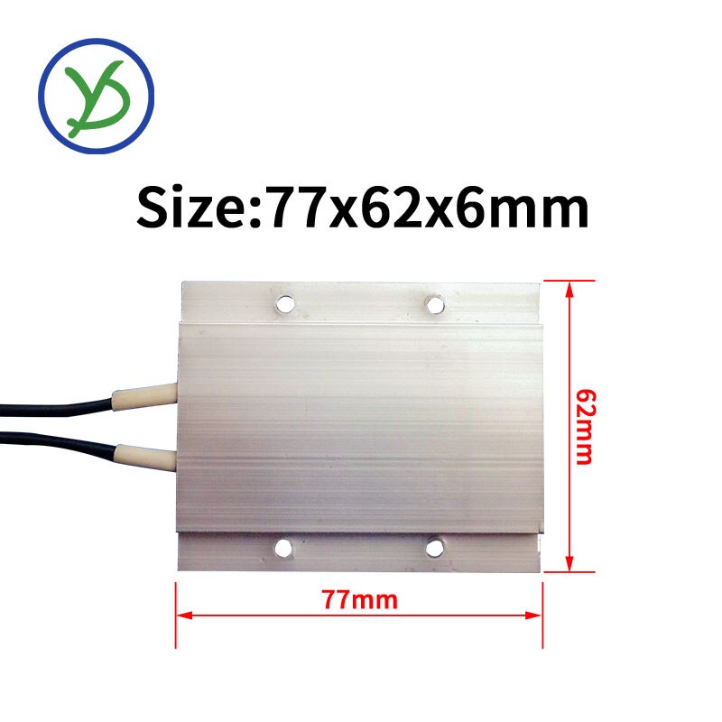 12V 70C AC/DC Thermostatic Heating element PTC heater incubator heater ceramic aluminum heater with shell 77*62mm