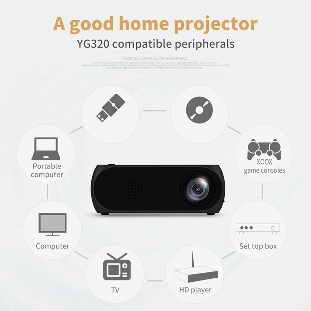 YG320 Mini Projector YG300 Upgrade Portatil Led Proyector Projetor Audio HDMI USB Mini Projetor Home Theater Media Player Beamer