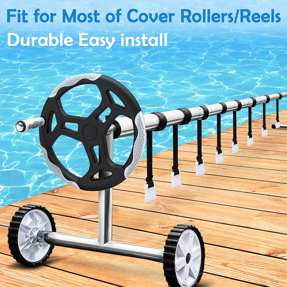 Zwembad Solar Cover Reel Attachment Kit 8 Stuks Deken Bandjes + 8 Stuks Gespen + 8 Stuks Clips Voor In grond Zwembad Buiten